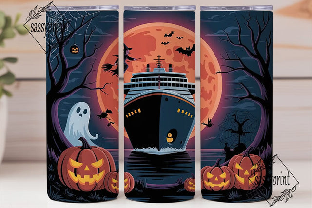 Halloween Cruise Ship 20oz Tumbler Wrap Sublimation sassyprint 