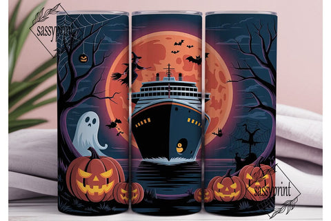 Halloween Cruise Ship 20oz Tumbler Wrap Sublimation sassyprint 