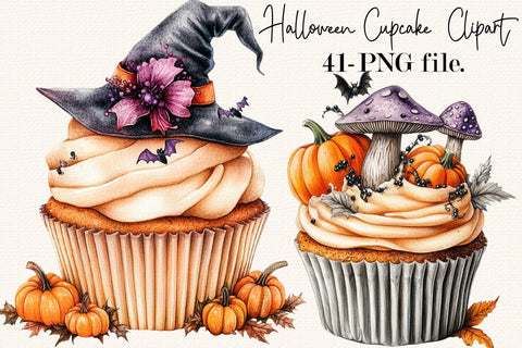 Halloween Cupcake PNG Clipart Bundle Sublimation SVGArt 