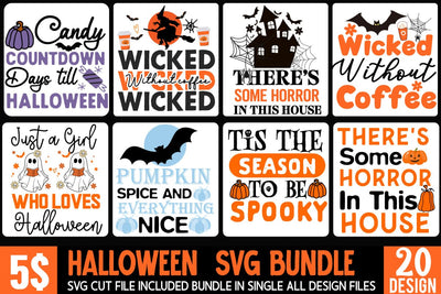 Halloween Cut File Bundle, Halloween SVG bundle, Halloween quote SVG Set , Halloween Cut File Bundle, Halloween SVG bundle, Halloween quote SVG Set, Halloween Svg Bundle, Happy Halloween, Halloween Cut Files SVG BlackCatsMedia 