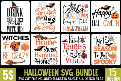 Halloween Cut File Bundle, Halloween SVG bundle, Halloween quote SVG Set , Halloween Cut File Bundle, Halloween SVG bundle, Halloween quote SVG Set, Halloween Svg Bundle, Happy Halloween, Halloween Cut Files SVG BlackCatsMedia 
