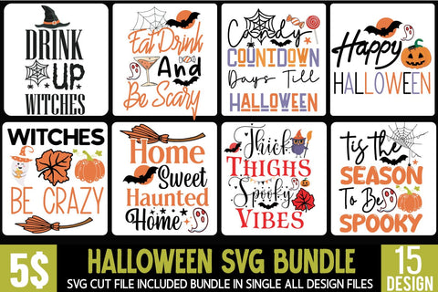 Halloween Cut File Bundle, Halloween SVG bundle, Halloween quote SVG Set , Halloween Cut File Bundle, Halloween SVG bundle, Halloween quote SVG Set, Halloween Svg Bundle, Happy Halloween, Halloween Cut Files SVG BlackCatsMedia 