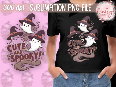 Halloween Cute and Spooky Ghosts Sublimation PNG Sublimation Luvleigh Digitals 