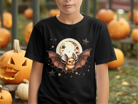 Halloween Cute Bat with Moon and Stars PNG Sublimation Luvleigh Digitals 