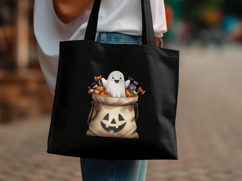 Halloween Cute Ghost with Candy Sublimation PNG Sublimation Luvleigh Digitals 