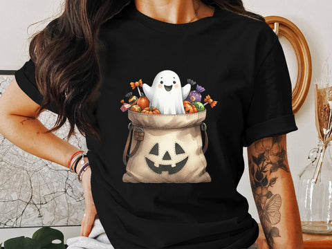 Halloween Cute Ghost with Candy Sublimation PNG Sublimation Luvleigh Digitals 