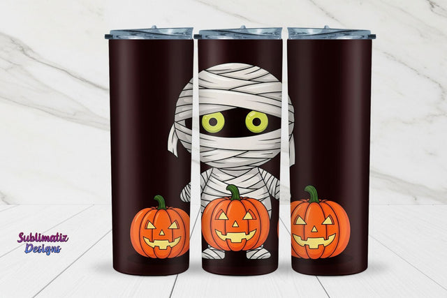 Halloween Cute Mummy Tumbler Design | Halloween Tumbler Wrap for Sublimation Sublimation Sublimatiz Designs 
