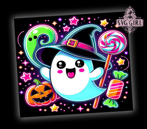 Halloween Cute Spooky Season Horror 20oz Tumbler Wrap Sublimation Design, Straight Tapered Tumbler Wrap, Halloween Ghost Tumbler Png, Instant Digital Download Sublimation SvggirlplusArt 