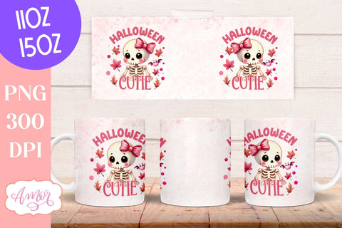 Halloween cutie mug wrap sublimation PNG | Pink Halloween mug Sublimation Amorclipart 