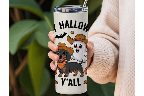Halloween Dachshund Tumbler Wrap Sublimation DesignSVG 