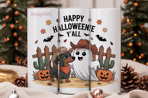 Halloween Dachshund Tumbler Wrap Sublimation DesignSVG 