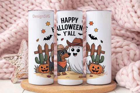 Halloween Dachshund Tumbler Wrap Sublimation DesignSVG 