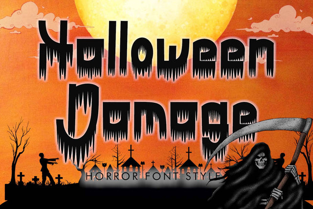 Halloween Damage Font Prasetya Letter 