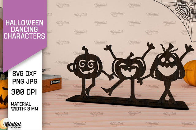 Halloween Dancing Characters Laser Cut. Spooky Halloween SVG SVG Evgenyia Guschina 