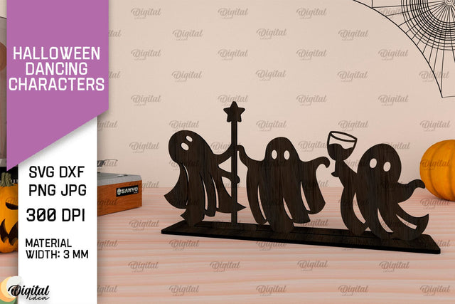 Halloween Dancing Characters Laser Cut. Spooky Halloween SVG SVG Evgenyia Guschina 