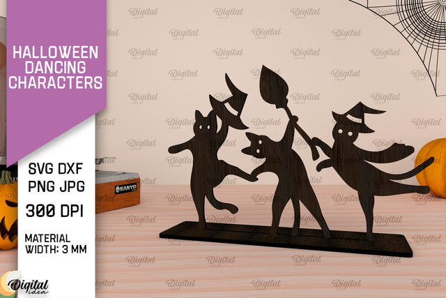 Halloween Dancing Characters Laser Cut. Spooky Halloween SVG SVG Evgenyia Guschina 