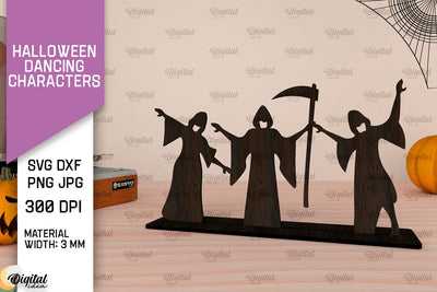 Halloween Dancing Characters Laser Cut. Spooky Halloween SVG SVG Evgenyia Guschina 
