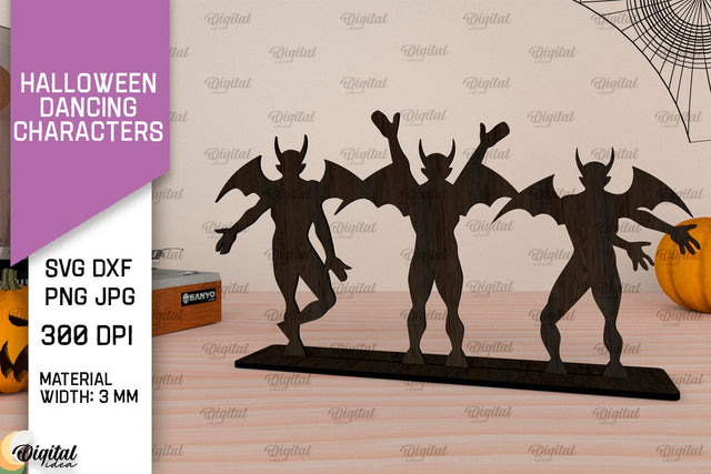 Halloween Dancing Characters Laser Cut. Spooky Halloween SVG SVG Evgenyia Guschina 