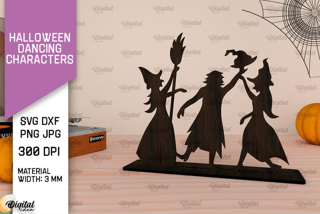Halloween Dancing Characters Laser Cut. Spooky Halloween SVG SVG Evgenyia Guschina 