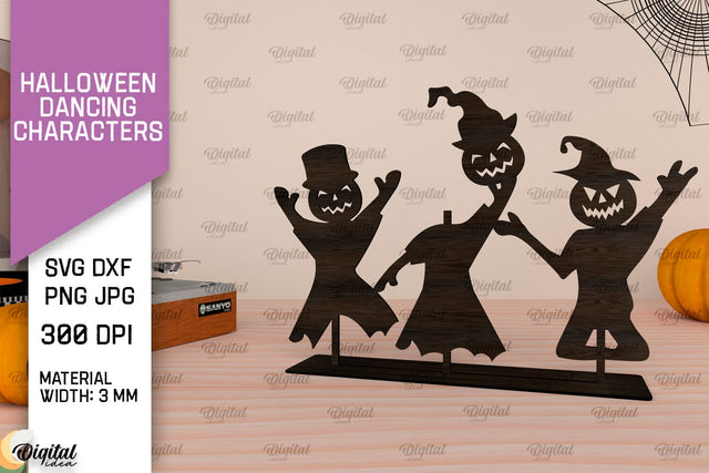 Halloween Dancing Characters Laser Cut. Spooky Halloween SVG SVG Evgenyia Guschina 