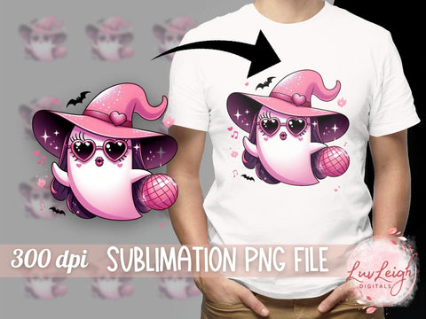 Halloween Dancing Ghost Sublimation PNG Sublimation Luvleigh Digitals 