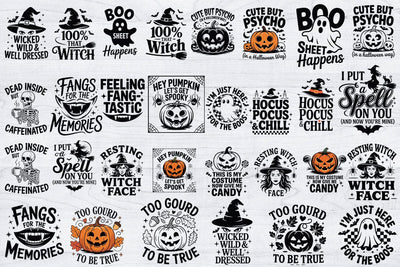 Halloween Day SVG Bundle, Funny Spooky Quotes, Halloween Shirt SVG Creativeart88 