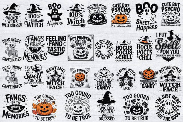 Halloween Day SVG Bundle, Funny Spooky Quotes, Halloween Shirt SVG Creativeart88 