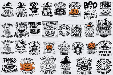 Halloween Day SVG Bundle, Funny Spooky Quotes, Halloween Shirt SVG Creativeart88 