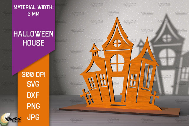 Halloween Decoration Laser Cut. Halloween House SVG Design SVG Evgenyia Guschina 