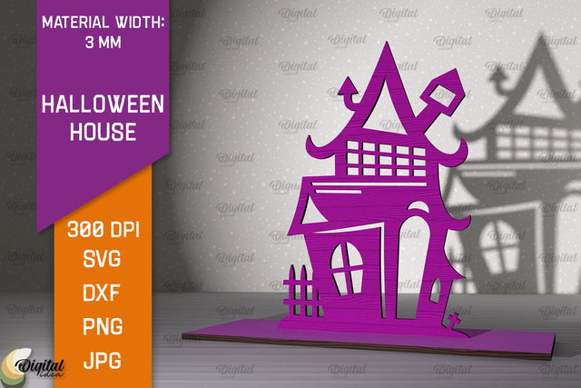 Halloween Decoration Laser Cut. Halloween House SVG Design SVG Evgenyia Guschina 