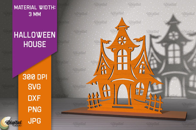 Halloween Decoration Laser Cut. Halloween House SVG Design SVG Evgenyia Guschina 