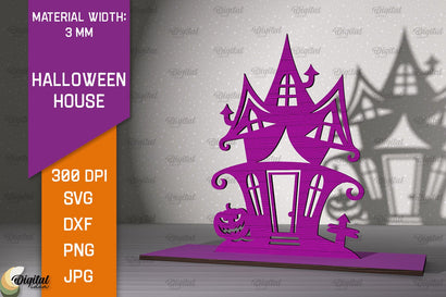 Halloween Decoration Laser Cut. Halloween House SVG Design SVG Evgenyia Guschina 