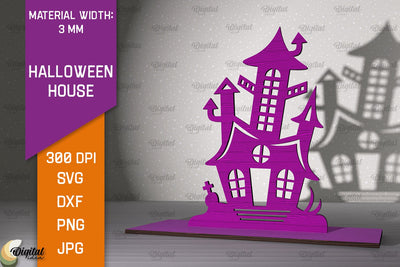 Halloween Decoration Laser Cut. Halloween House SVG Design SVG Evgenyia Guschina 