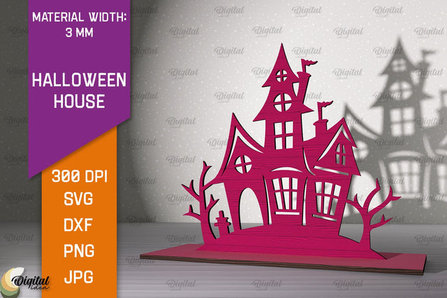 Halloween Decoration Laser Cut. Halloween House SVG Design SVG Evgenyia Guschina 