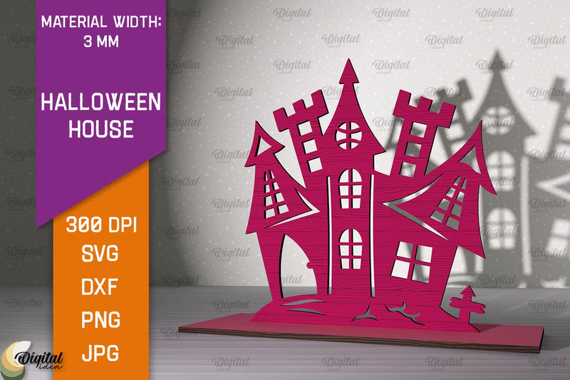 Halloween Decoration Laser Cut. Halloween House SVG Design SVG Evgenyia Guschina 