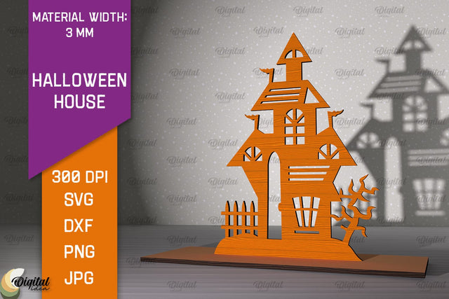 Halloween Decoration Laser Cut. Halloween House SVG Design SVG Evgenyia Guschina 