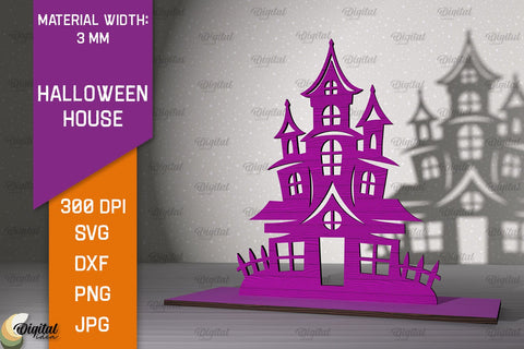 Halloween Decoration Laser Cut. Halloween House SVG Design SVG Evgenyia Guschina 