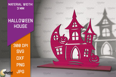Halloween Decoration Laser Cut. Halloween House SVG Design SVG Evgenyia Guschina 