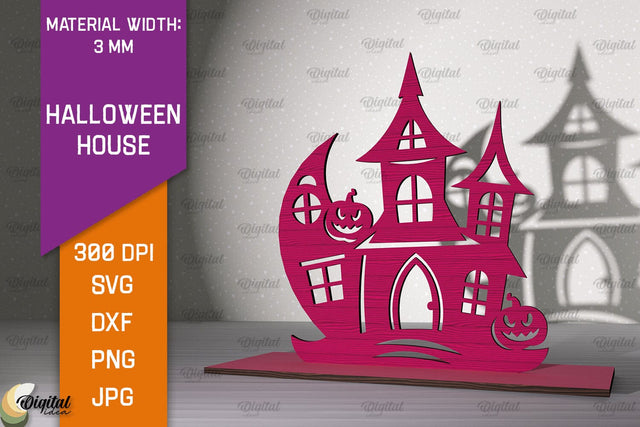 Halloween Decoration Laser Cut. Halloween House SVG Design SVG Evgenyia Guschina 