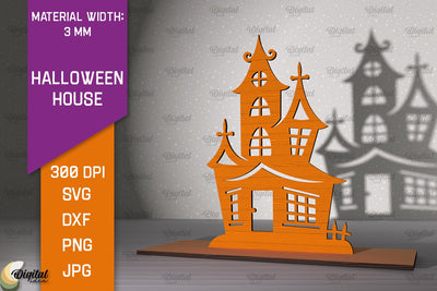 Halloween Decoration Laser Cut. Halloween House SVG Design SVG Evgenyia Guschina 
