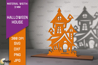 Halloween Decoration Laser Cut. Halloween House SVG Design SVG Evgenyia Guschina 