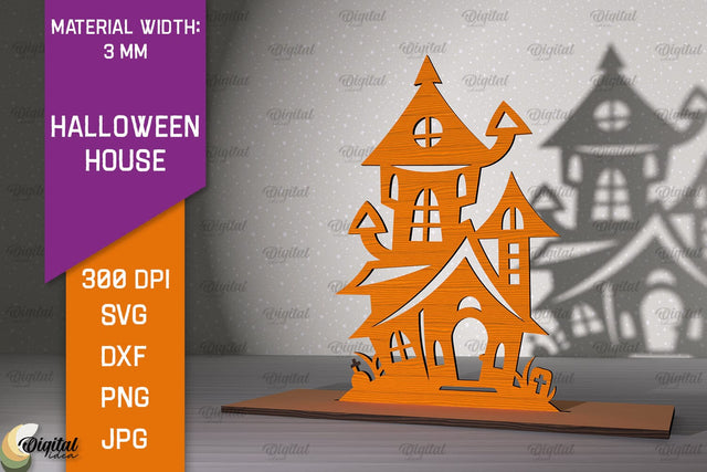Halloween Decoration Laser Cut. Halloween House SVG Design SVG Evgenyia Guschina 