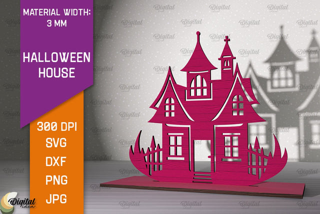 Halloween Decoration Laser Cut. Halloween House SVG Design SVG Evgenyia Guschina 