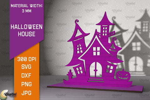 Halloween Decorations Laser Cut Bundle. Halloween Houses SVG SVG Evgenyia Guschina 