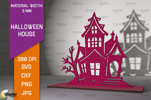 Halloween Decorations Laser Cut Bundle. Halloween Houses SVG SVG Evgenyia Guschina 