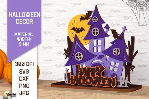 Halloween Decorations Laser Cut Bundle. Happy Halloween SVG SVG Evgenyia Guschina 