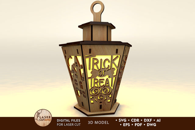 Halloween Decorative Lantern Laser Cut File SVG LaserCutano 