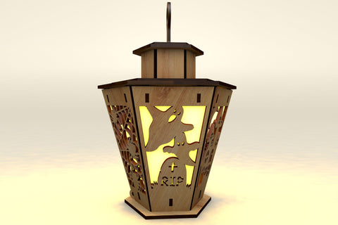 Halloween Decorative Lantern Laser Cut File SVG LaserCutano 