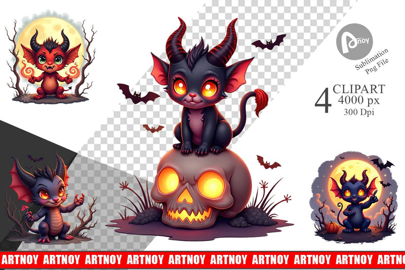 Halloween Demon Spark Clipart Sublimation artnoy 