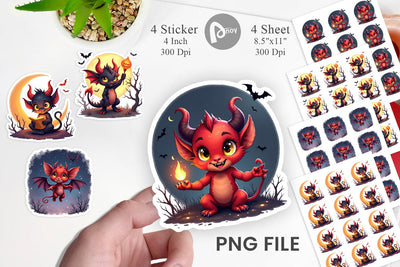Halloween Demon Spark Sticker Sublimation artnoy 